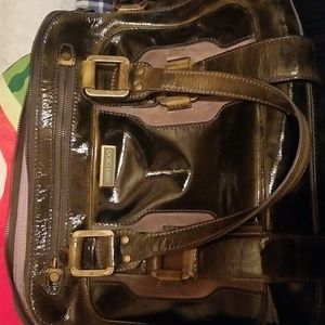 Large Jimmy Choo green patent leather